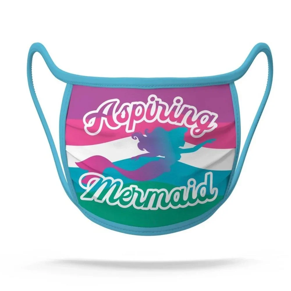 Disney Little Mermaid Ariel Princess & Frog Tiana Cloth Mask Set Youth Medium